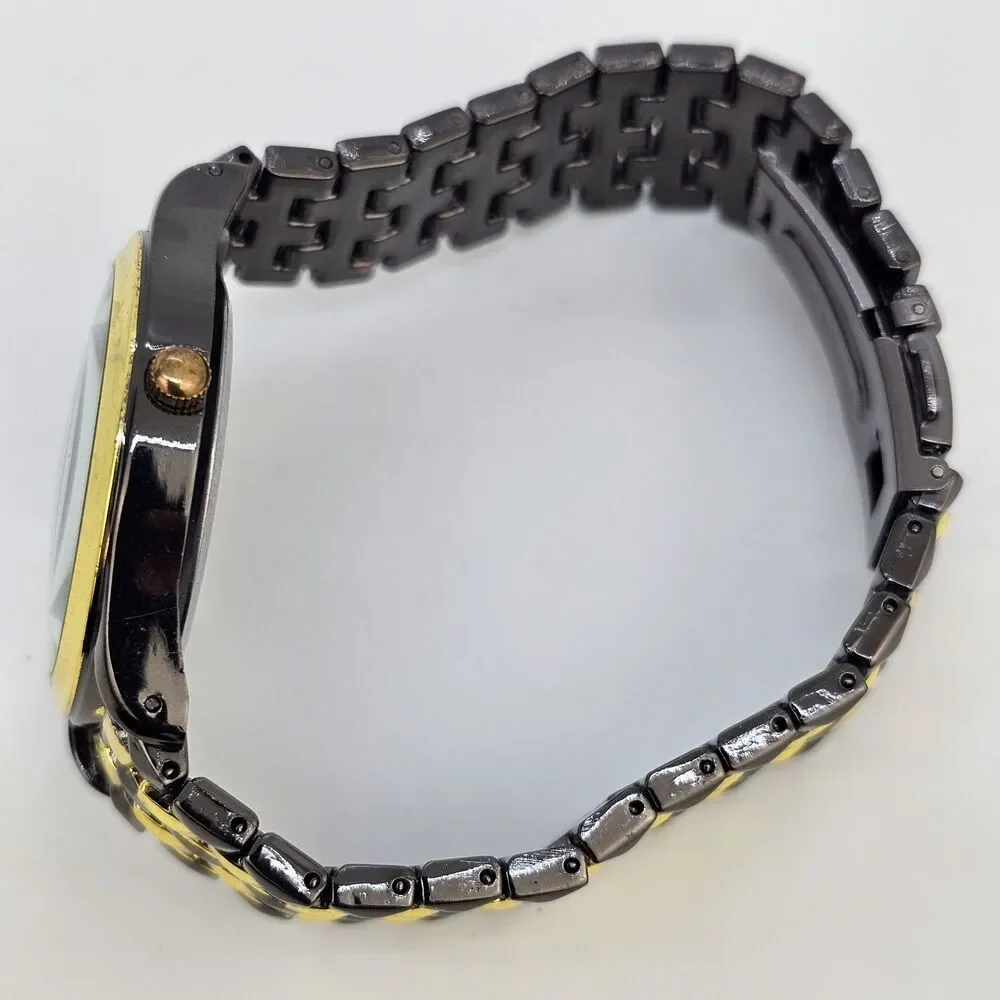Men's Watch 38MM Black Dial Case Black Gold Bracelet 7.5